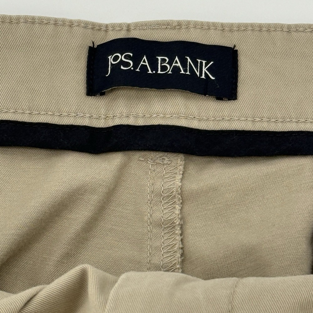 Jos A Bank Mens Khaki Tailored Fit Straight Leg Dress Pants 40 x30 Tan - Picture 3 of 11